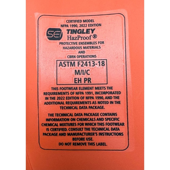 NWT: Tingley Hazproof Hazmat Boots-Chemical, Snow, Rain Emergency, Size 7 - Picture 7 of 8